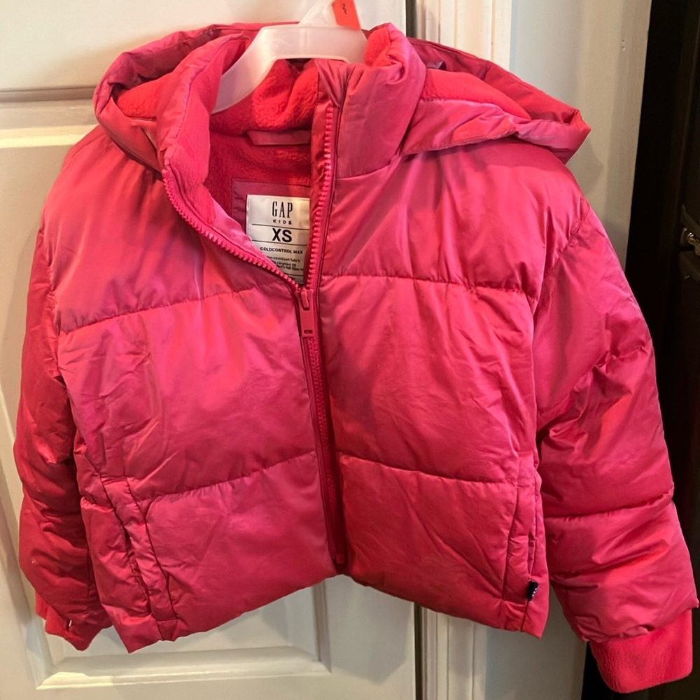 GAP Kids ControlMax Shine Hot Pink Puffer Jacket Size XS
